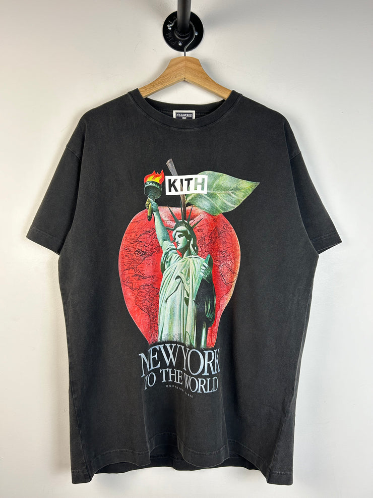 Kith NY To The World Liberty Apple Black Tee