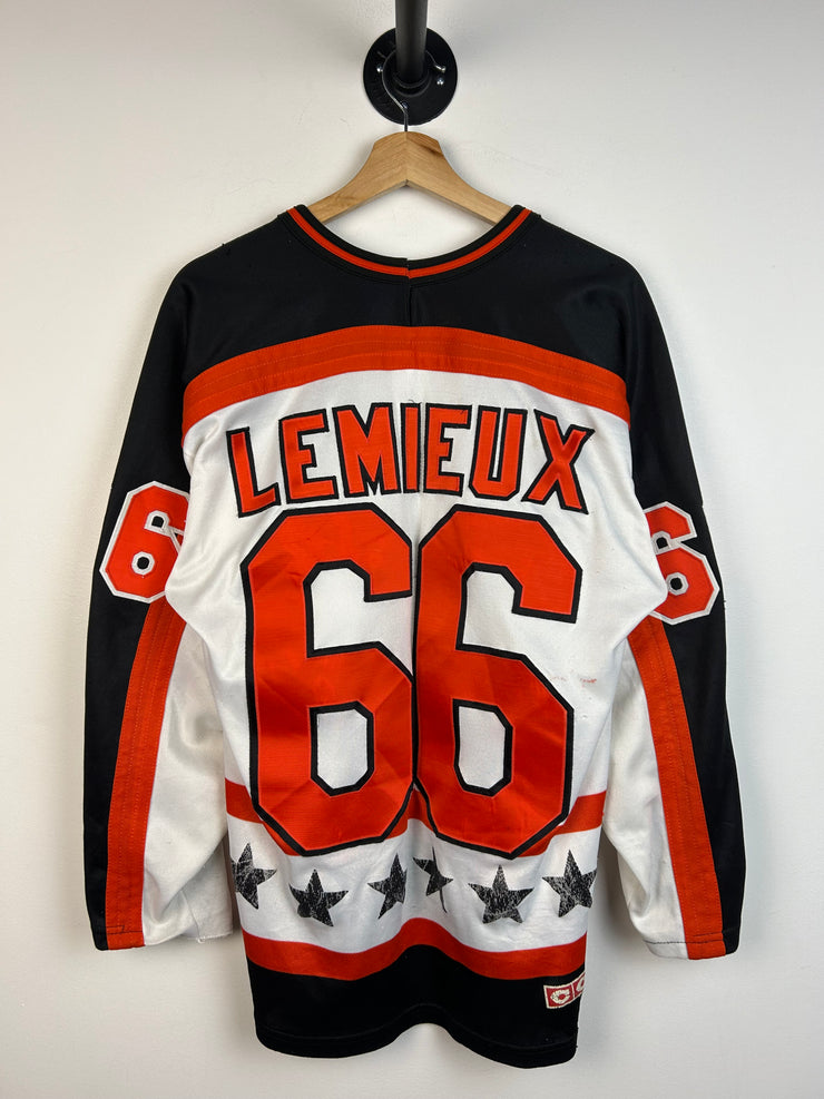 Vintage 90s NHL CCM All Star Game Lemieux White Hockey Jersey