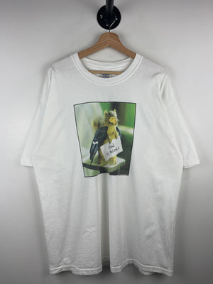 Vintage 2001 Feed The Birds Squirrel Comedy White Tee