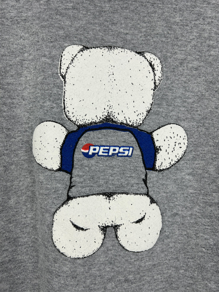 Vintage 90s Pepsi Teddy Bear Grey Crewneck