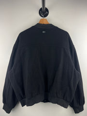 Vintage 90s Fox Sports Net Black Wool Varsity Jacket