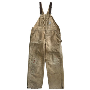 Vintage 90s Carhartt Double Knee Light Brown Insulated Overalls