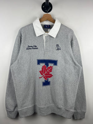 OVO X University Of Toronto FW21 Heather Grey Rugby Crewneck