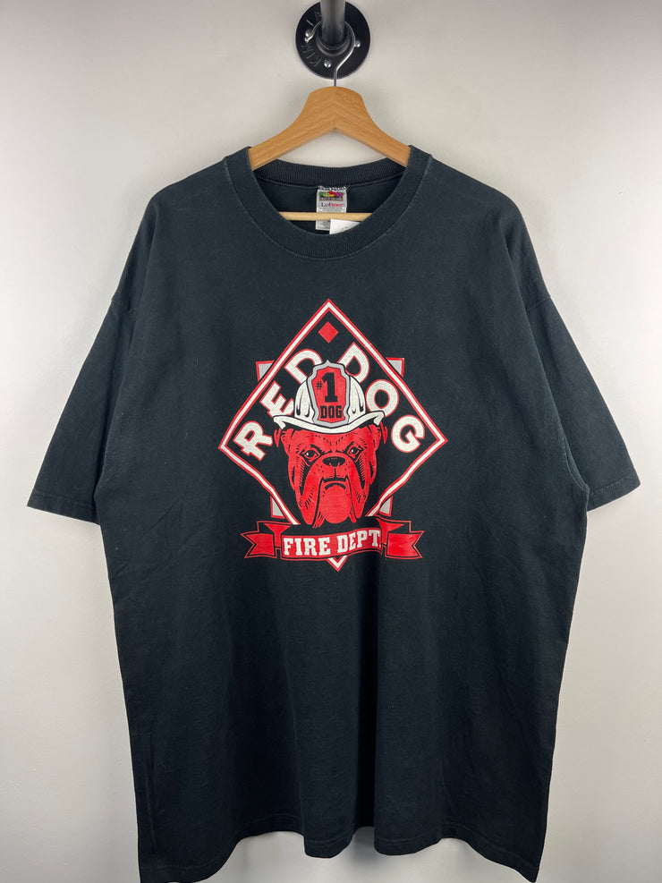 Vintage 90s Red Dog Beer Fire Department Black Tee