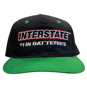 Vintage 90s Nascar Interstate Batteries Black Snapback Hat