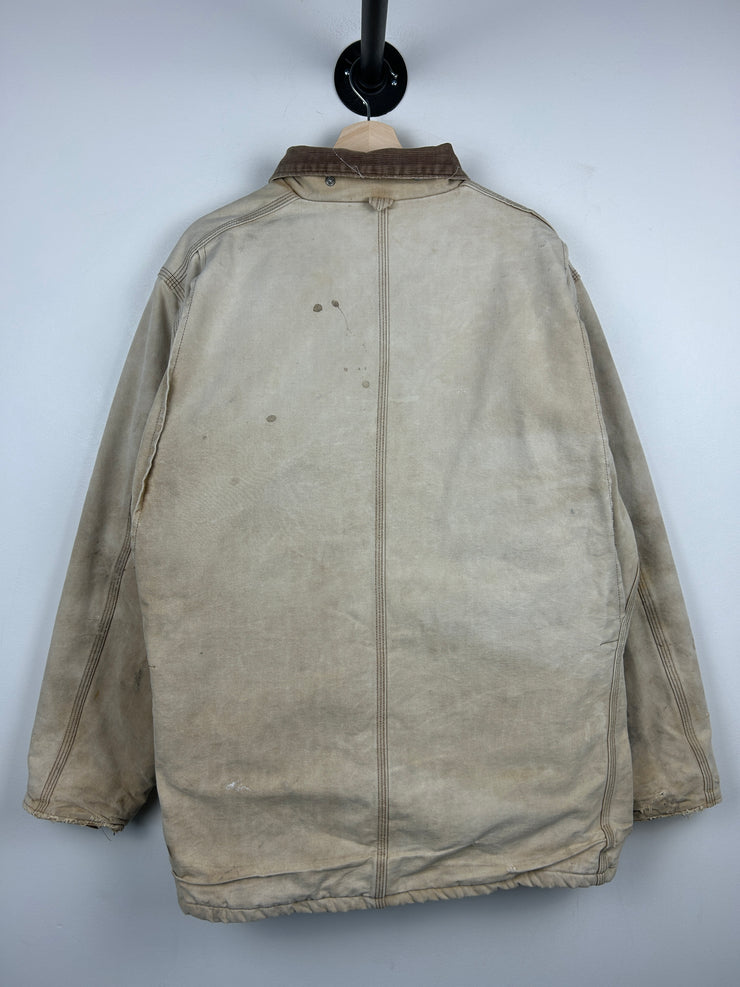 Vintage 90s Carhartt Arctic Blanket Lined Beige Work Jacket