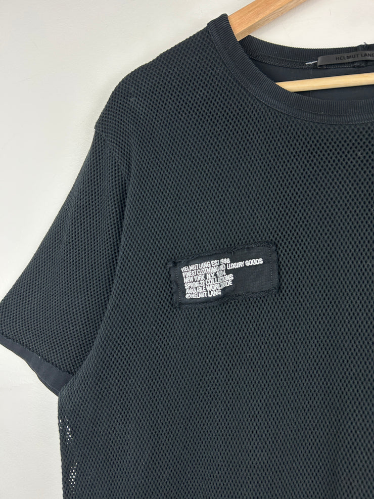 Helmut Lang Mesh Jersey Black Tee