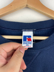 Vintage 90s Russell Athletic Blank Navy Crewneck