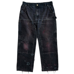 Vintage Carhartt Double Knee Black Thrashed Work Pants