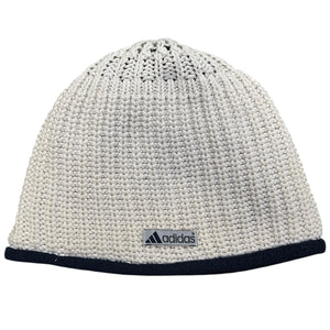 Vintage Adidas Navy & White Cable Knit Reversible Beanie