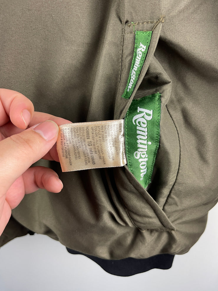 Vintage Remington Real Tree Camo & Olive Reversible Insulated Bomber Jacket