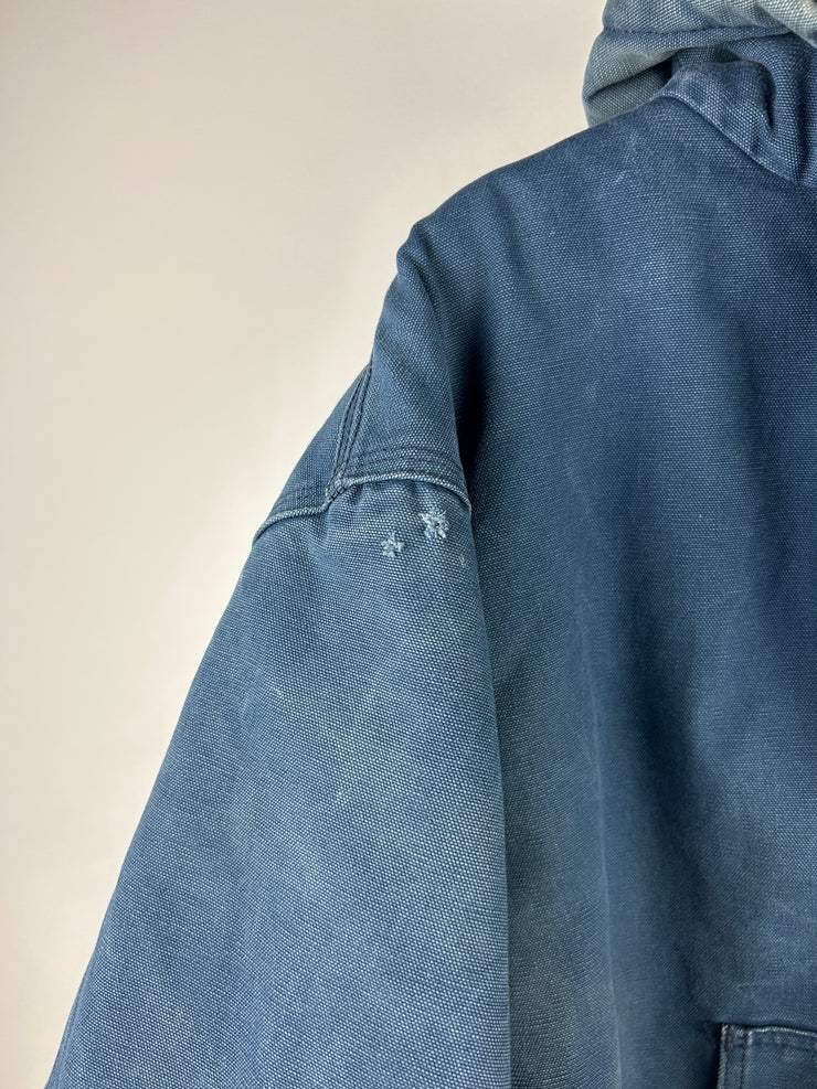 Vintage Carhartt Active Faded Navy Hooded Work Jacket J04 NVY