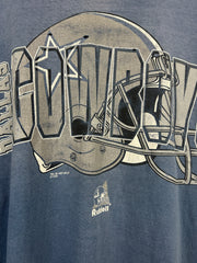 Vintage 90s NFL Dallas Cowboys Helmet Faded Blue Tee