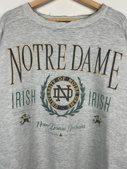 Vintage 90s Notre Dame University Irish Grey Crewneck