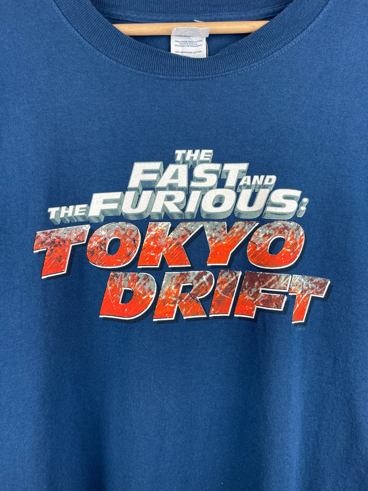 Vintage 2006 The Fast And The Furious Tokyo Drift Movie Promo Navy Tee