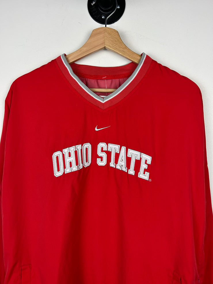 Vintage Nike Ohio State Middle Swoosh Red Pullover Windbreaker