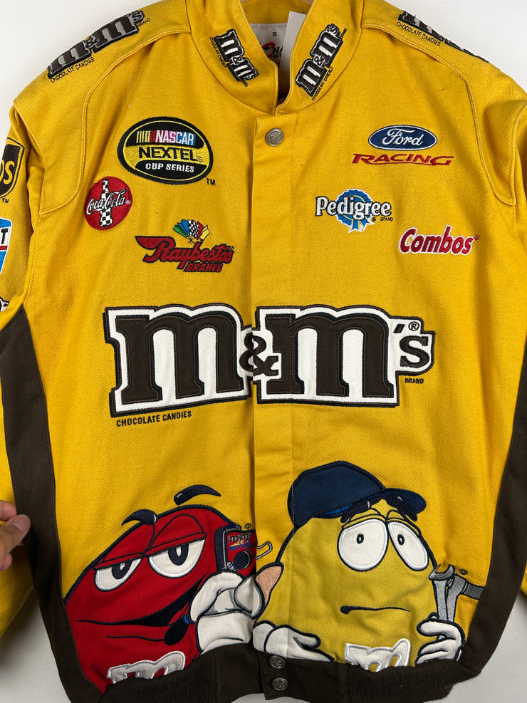 Vintage Nascar Jeff Hamilton Elliot Sadler M&M Yellow Racing Jacket