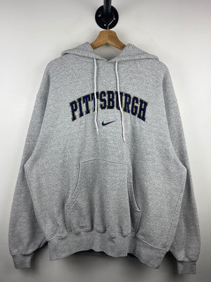 Vintage 90s Nike Pittsburgh Panthers Embroidered Grey Hoodie