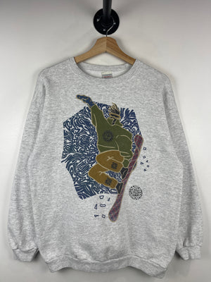 Vintage 90s Union Bay Snowboarding Grey Crewneck