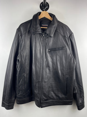Vintage Emanuel Ungaro Black Leather Straight Cut Jacket