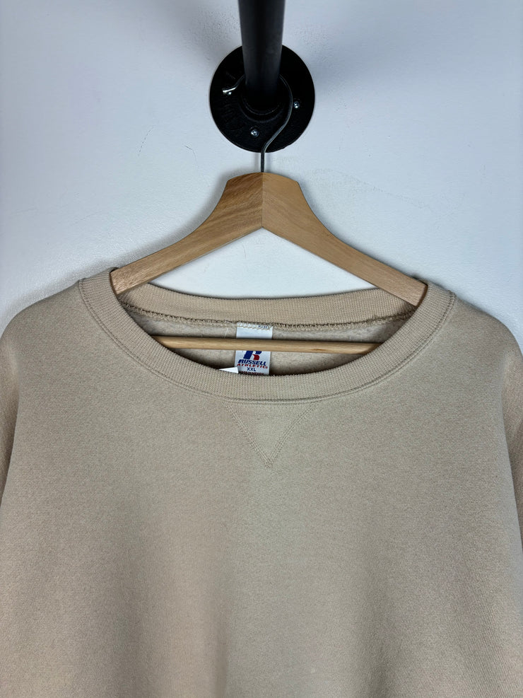 Vintage Y2K Russell Essential Blank Cream Crewneck