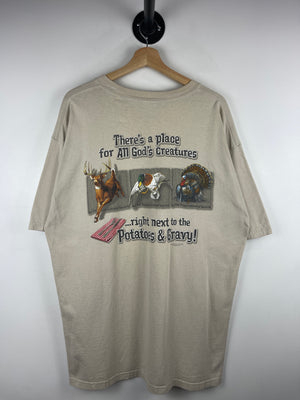 Vintage Buck Wear Theres A Place For All Creatures Beige Tee