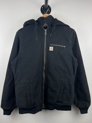 Vintage Carhartt Hooded Sherpa Lined Black Bomber Jacket