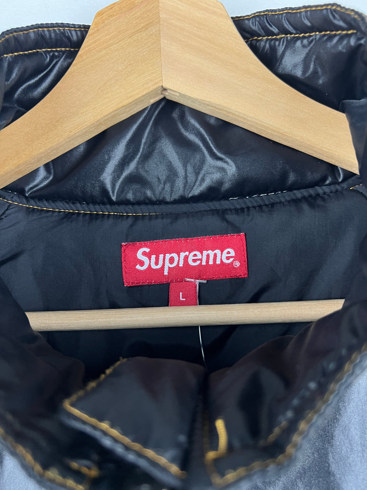 Supreme FW17 Contrast Stitch Pullover Insulated Black Jacket