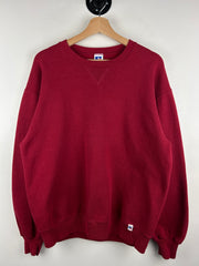 Vintage 90s Russell Athletic Blank Red Crewneck
