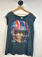 Vintage 90's Salem Buffalo Bills Jim Kelly Black Cut Off Tank Top