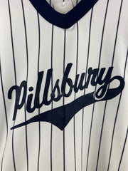 Vintage 80s Pillsbury Dough Boy Striped White Baseball Jersey