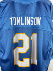 Vintage NFL Reebok San Diego Chargers Tomlinson Baby Blue Football Jersey