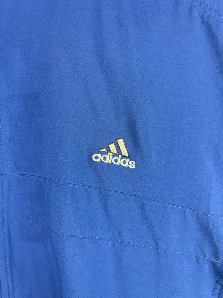 Vintage 90s Adidas 3 Stripe Blue Windbreaker