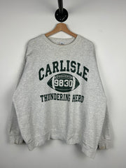 Vintage 90s Carlisle Thundering Herd Football Grey Crewneck