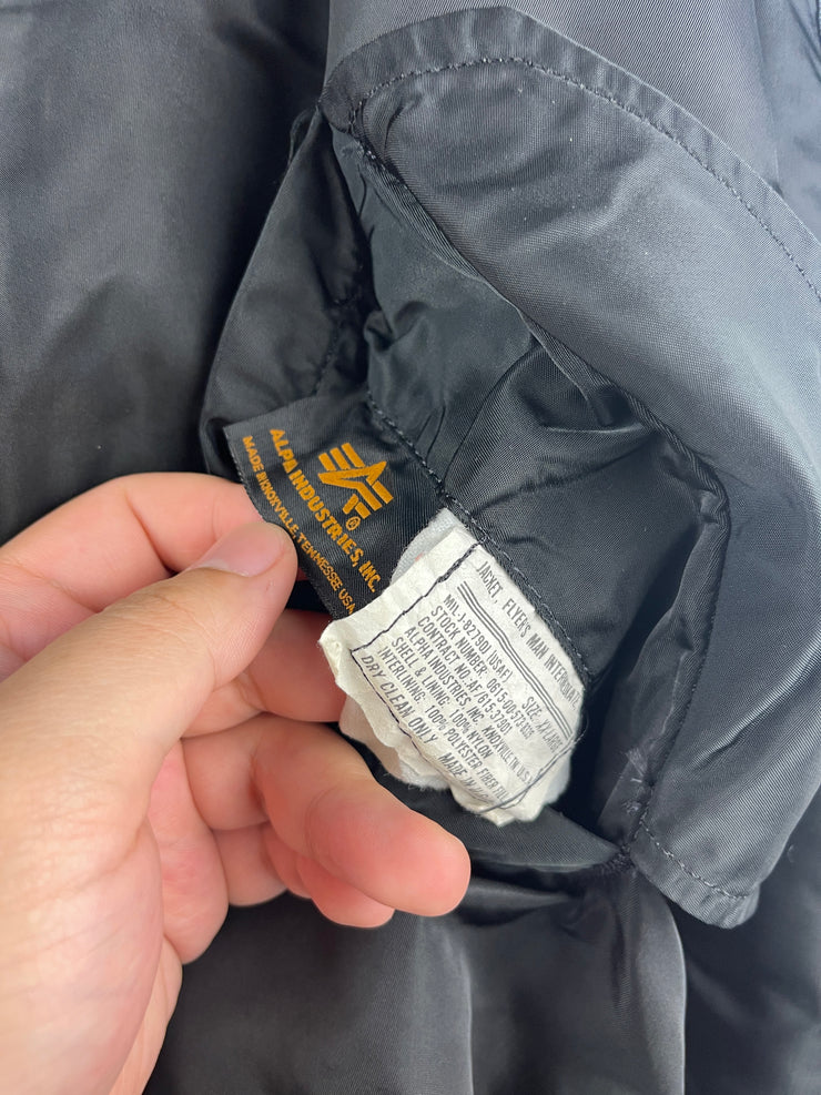 Vintage Alpha Industries Flight Bomber Black Jacket
