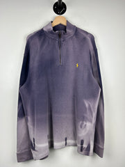 Vintage 90s Polo Ralph Lauren Sun Faded Navy Quarter Zip Sweater