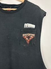 Vintage Harley Davidson Playing Cards Kentucky Black Cut Off Tank Top