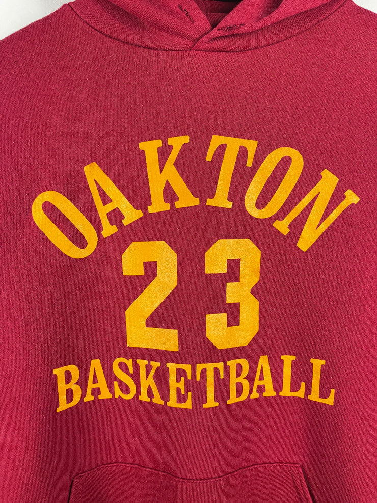 Vintage 80s Russell Athletic Oakton Basketball Burgundy Hoodie
