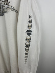 Vintage 2003 Harley Davidson Skulls White Long Sleeve