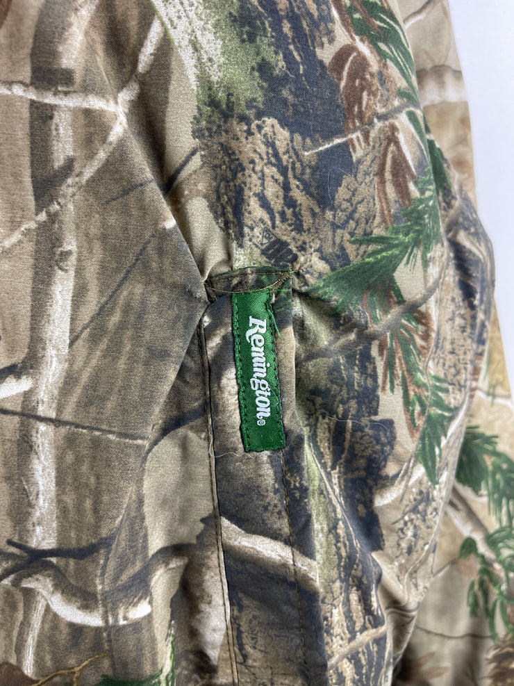 Vintage Remington Real Tree Camo & Olive Reversible Insulated Bomber Jacket
