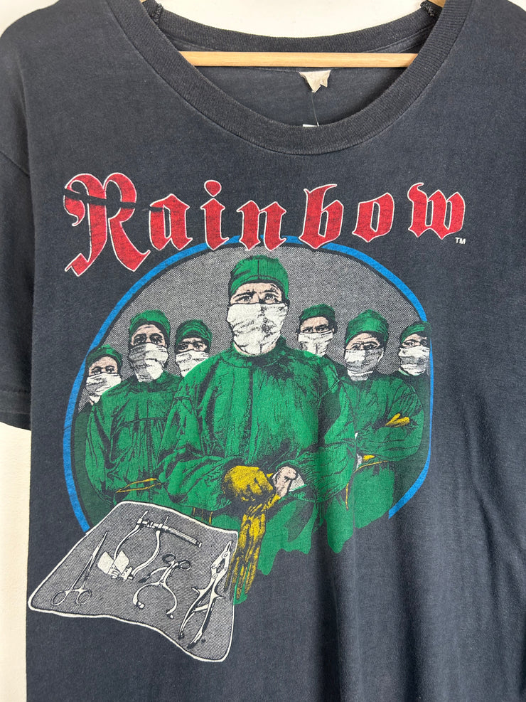 Vintage 1981 Rainbow Difficult To Cure Black Tee