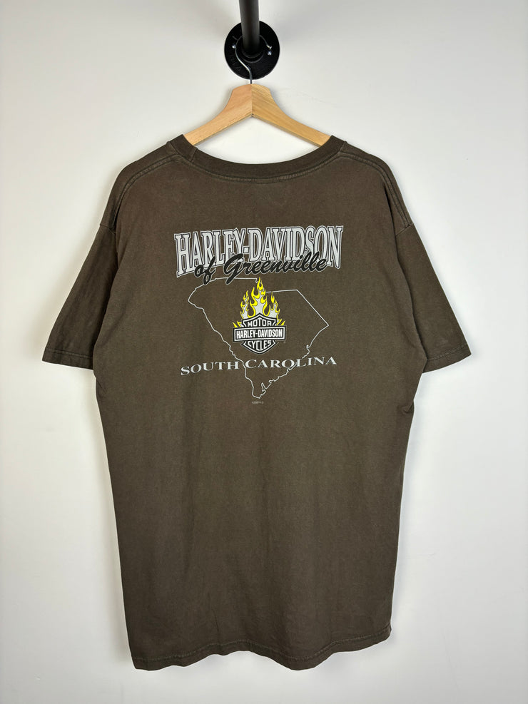 Vintage 2002 Harley Davidson South Carolina Brown Tee