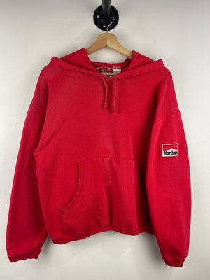 Vintage 90s Marlboro Country Store Patch Red Hoodie
