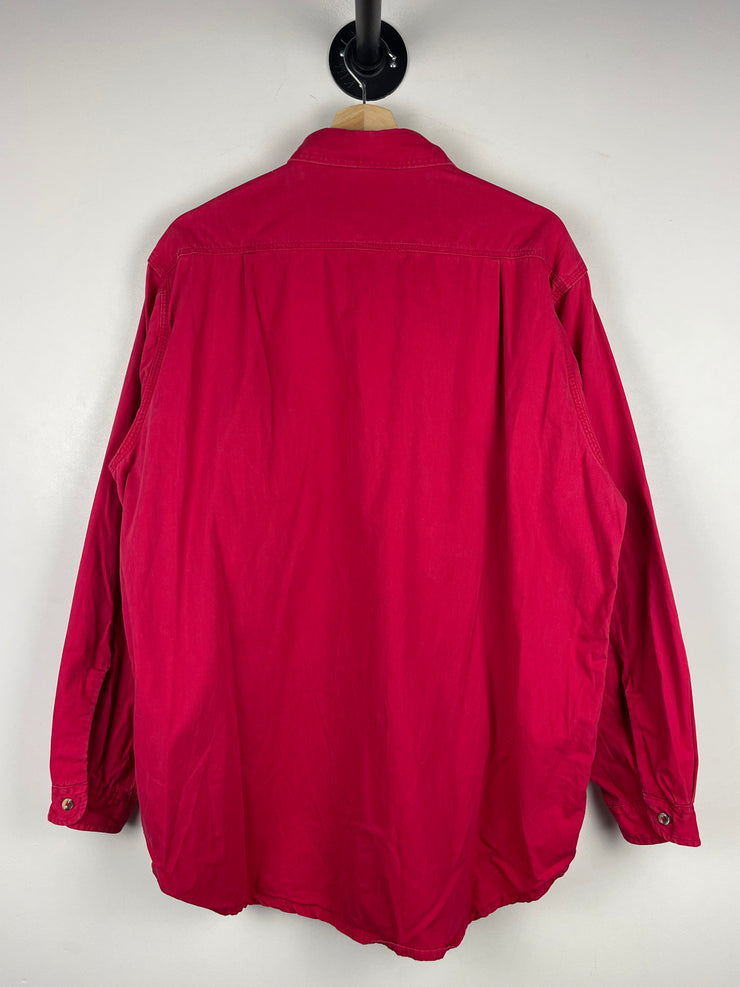 Vintage 90s Carhartt Red Button Up Long Sleeve Shirt