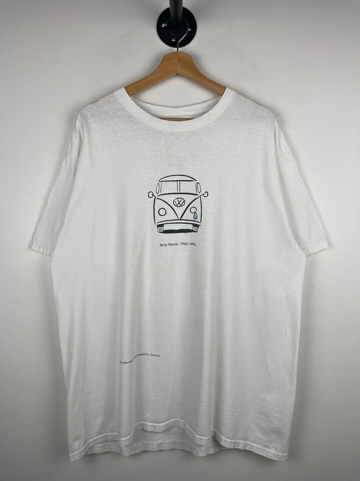 Vintage 90s Volkswagen VW Bus Jerry Garcia Grateful Dead White Tee