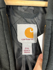 Vintage Y2K Carhartt Insulated Zip Up Black Hoodie