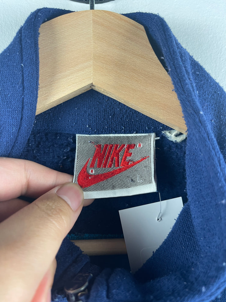 Vintage 80s Nike Blue & Navy Zip Up Sweater