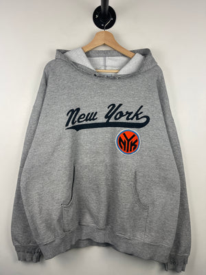 Vintage 90s NBA Majestic New York Knicks Embroidered Grey Hoodie