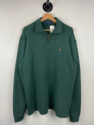 Vintage Polo Ralph Lauren Green Quarter Zip Sweater