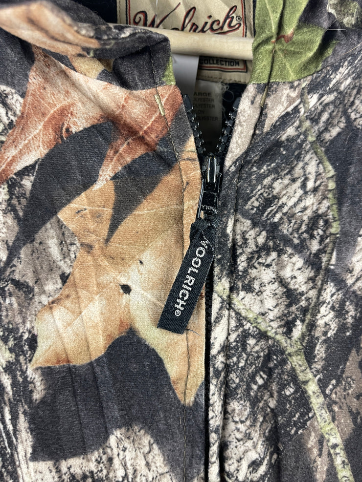 Vintage Woolrich Real Tree Camo Hunting Fleece Lined Bomber Jacket